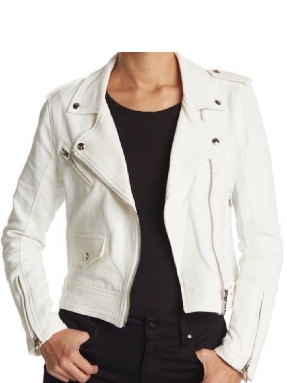 NWT - Blank NYC - Crepe Moto Jacket - White - XS